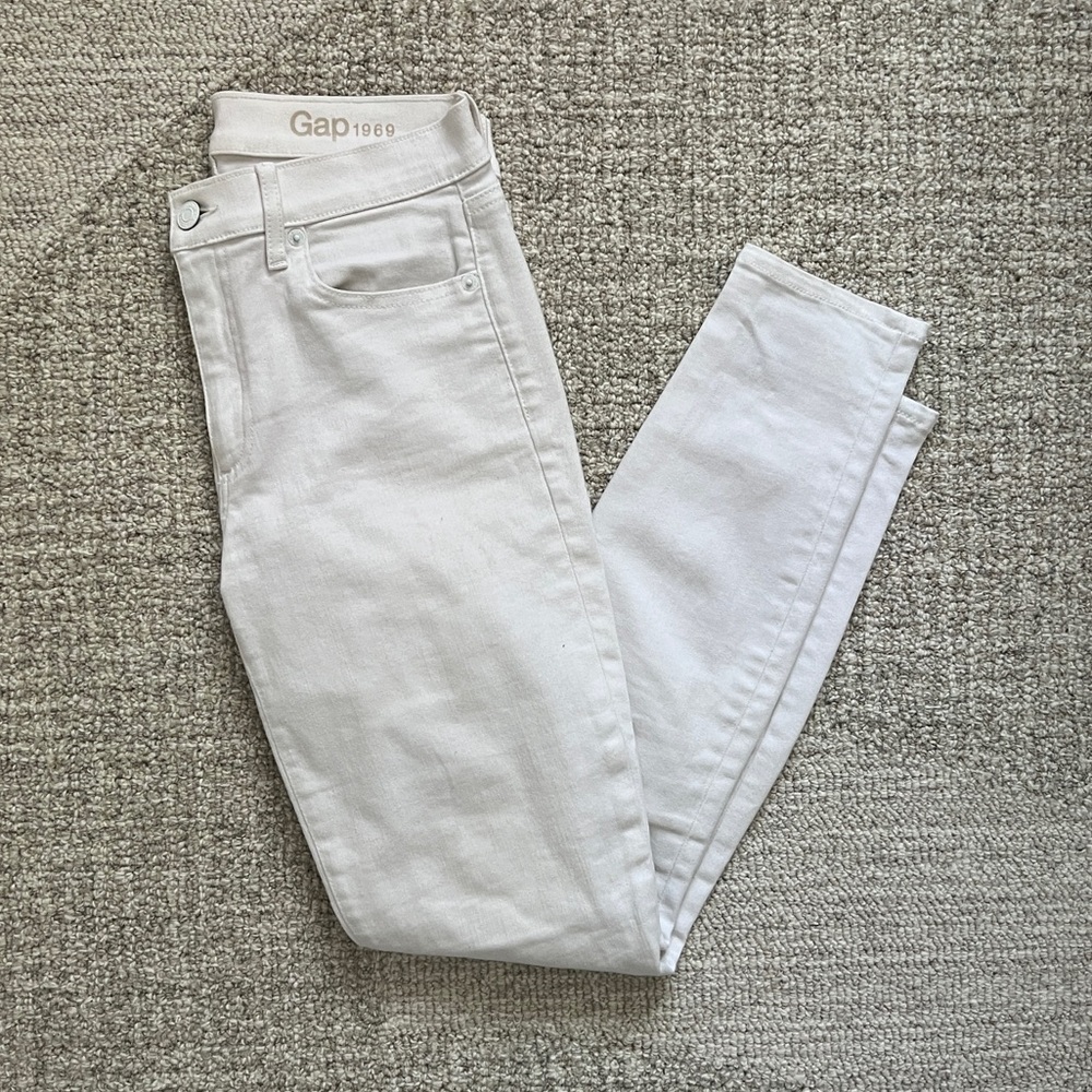 Gap 1969 White True Skinny Jeans
